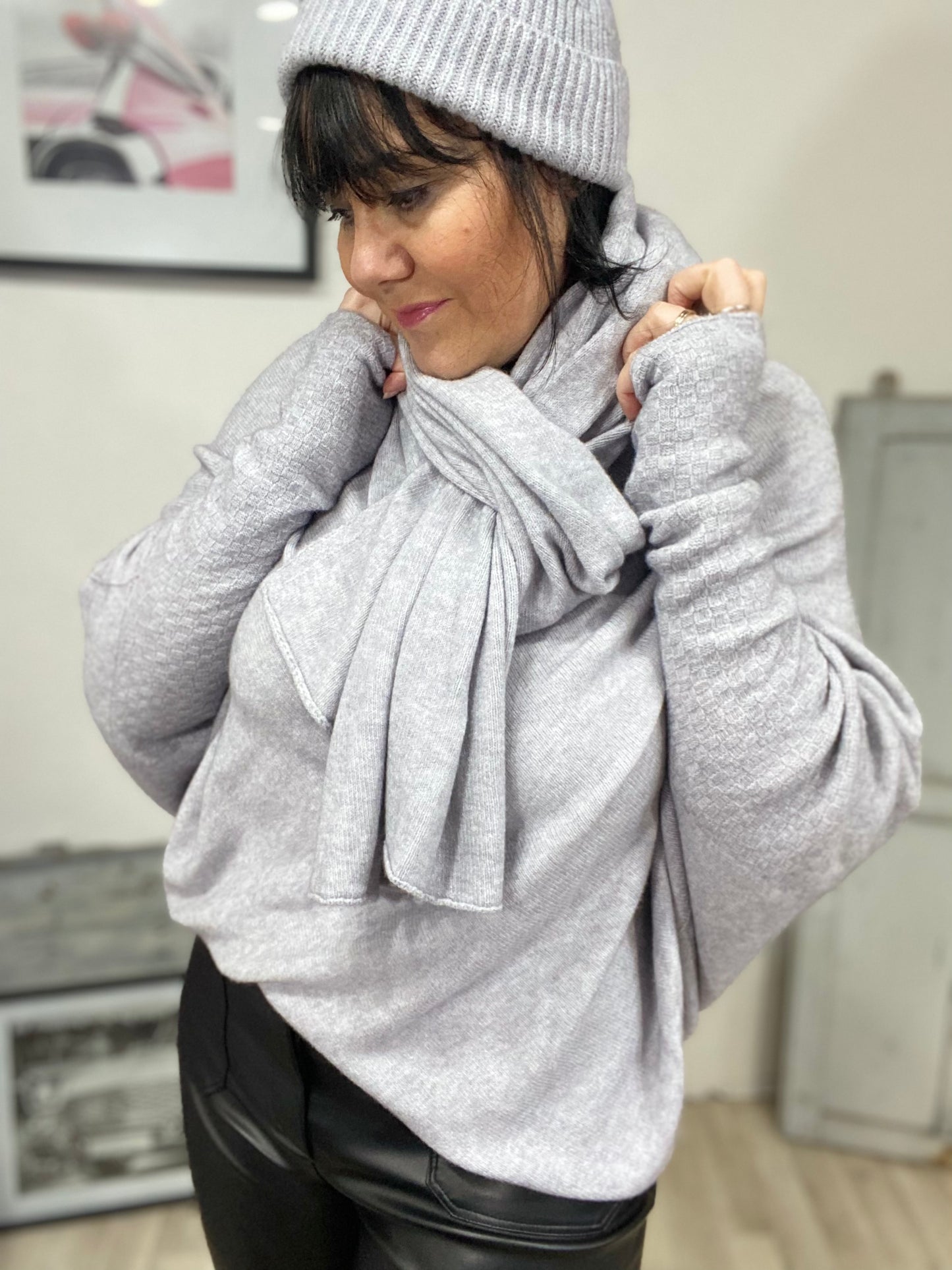 Ensemble Pull Bonnet Echarpe