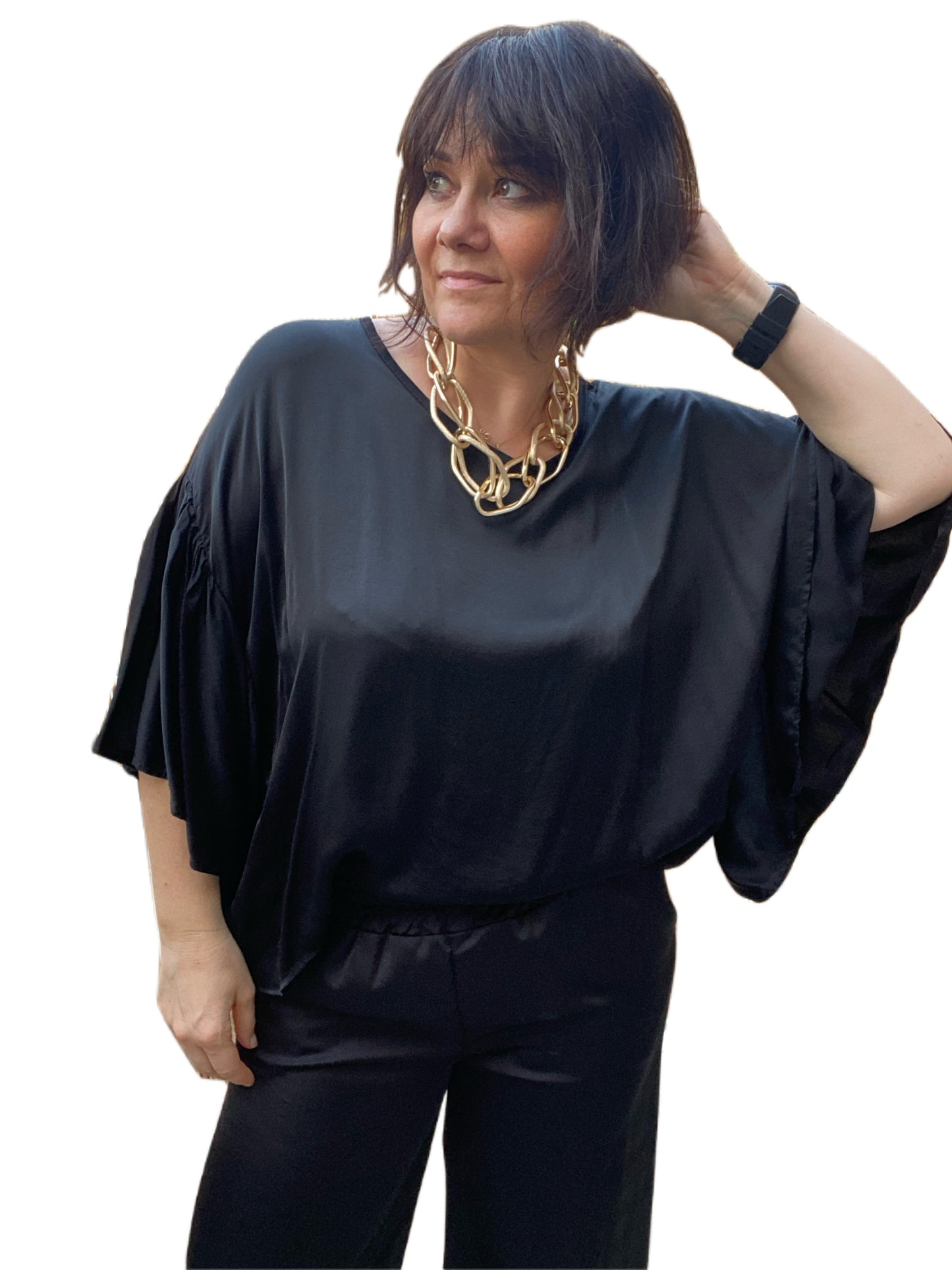 Top oversize Louisia noire