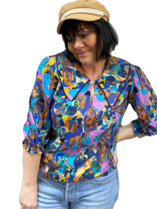 Chemise Léonie bleutée