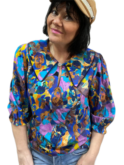 Chemise Léonie bleutée
