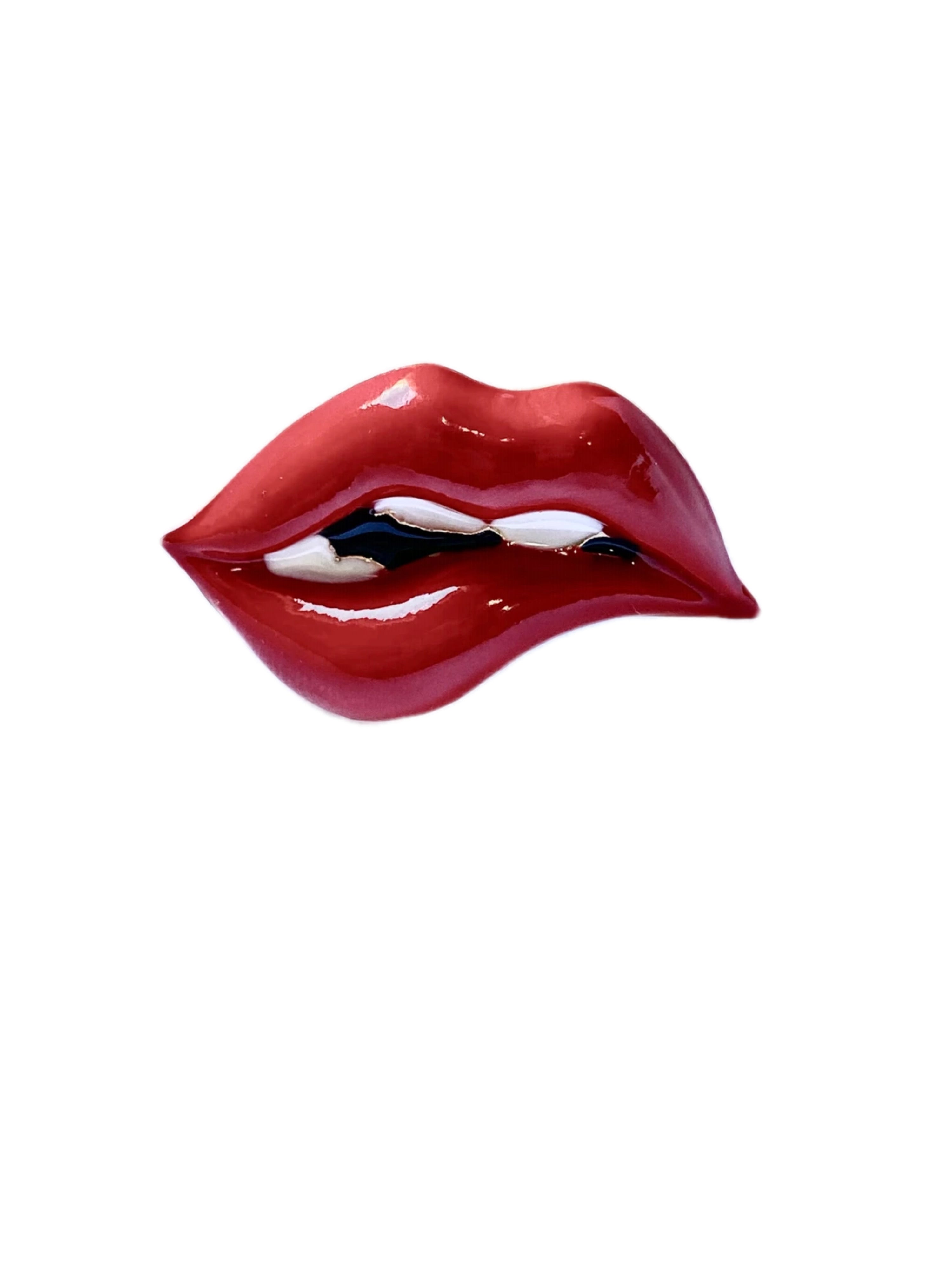 Broche Lèvres mordues